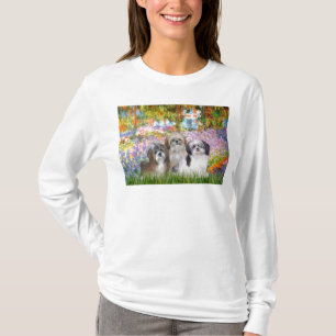 Camiseta Jardim - Shih Tzus (três)