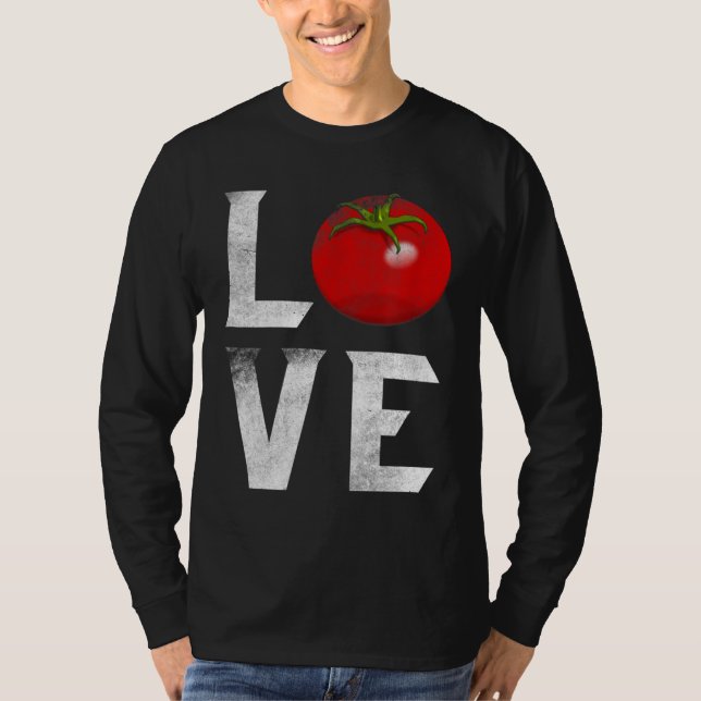Camiseta Jardim Vermelho De Tomate Eu Adoro Hortaliças Ve (Frente)