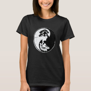 Camiseta Jardinagem 4\Árvore Bonsai Ying Yang Jardim Japonê