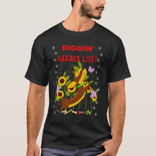 Camiseta Jardinagem 4\Cachorro Dachshund Casual Engraçado C