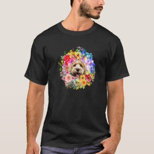 Camiseta Jardinagem 4\Cachorro Floral e Flor Primavera e Fa