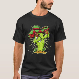 Camiseta Jardinagem 4\Cacto Dabbing Planta Fofa Para Homens