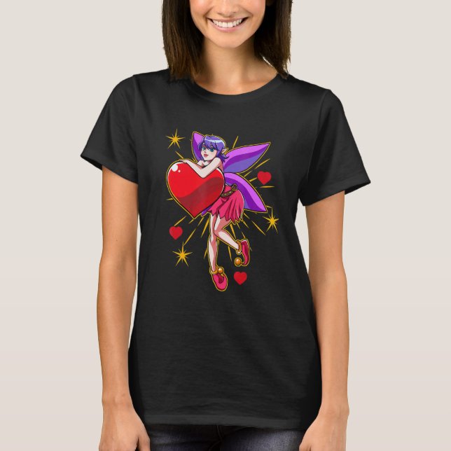 Camiseta Jardinagem 4\Clássico Conto de Fadas Jardim Voador (Frente)