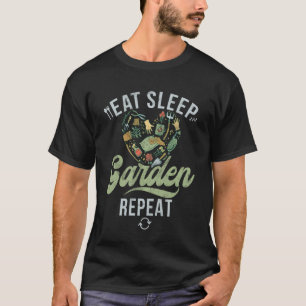 Camiseta Jardinagem 4\Coma Durma Jardine Repita Jardinagem