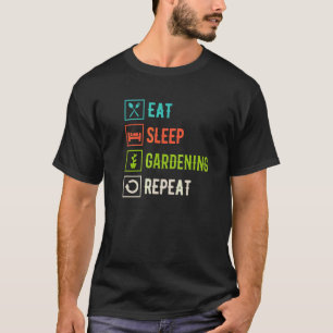Camiseta Jardinagem 4\Coma Durma Repita Jardinagem Para Jar