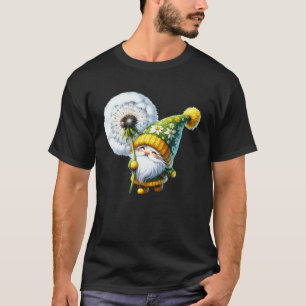 Camiseta Jardinagem 4\Decoração de Dente-de-Leão Gnomo Engr