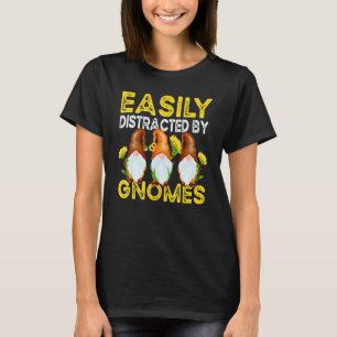 Camiseta Jardinagem 4\Facilmente Distraído Por Gnomos Giras
