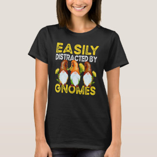 Camiseta Jardinagem 4\Facilmente Distraído Por Gnomos Giras