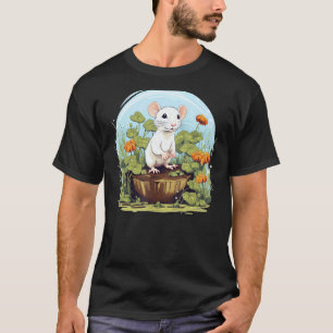 Camiseta Jardinagem 4\Feliz jardinagem Hobby Rato para Erva