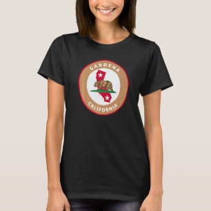 Camiseta Jardinagem 4\Gardena Califórnia Ca Bandeira E Urso