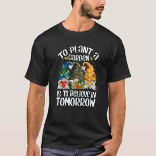 Camiseta Jardinagem 4\Gnomo da Terra Fofo Para Plantar Um J