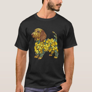 Camiseta Jardinagem 4\Narciso Dachshund Cão Flor Jardinagem