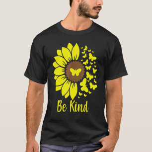 Camiseta Jardinagem 4\Seja Gentil Girassóis Borboletas Casa
