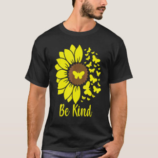 Camiseta Jardinagem 4\Seja Gentil Girassóis Borboletas Casa