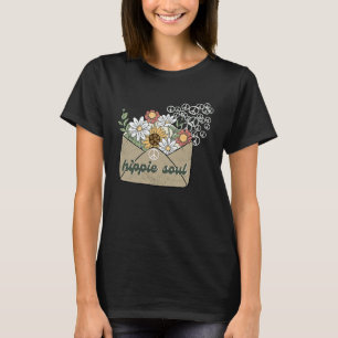 Camiseta Jardinagem 4\Símbolo da Paz Alma Hippie 60s 70s Fl