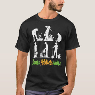 Camiseta Jardinagem Adictos às Plantas Unem Jardim Orgânic