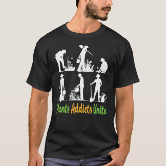 Camiseta Jardinagem Adictos às Plantas Unem Jardim Orgânic