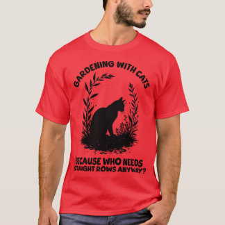 Camiseta Jardinagem com gatos porque quem precisa de linha