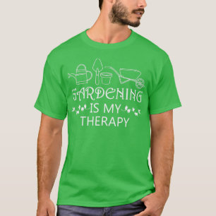 Camiseta Jardinagem como Terapia Plantas Engraçadas
