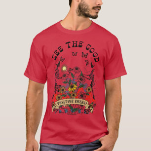 Camiseta Jardinagem De Esqueleto Floral Ver O Bom Positivo.