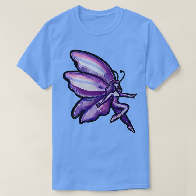 Camiseta Jardinagem de fadas roxas de fadas roxas (Frente do Design)