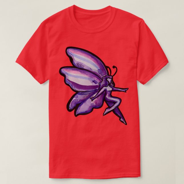 Camiseta Jardinagem de fadas roxas de fadas roxas (Frente do Design)