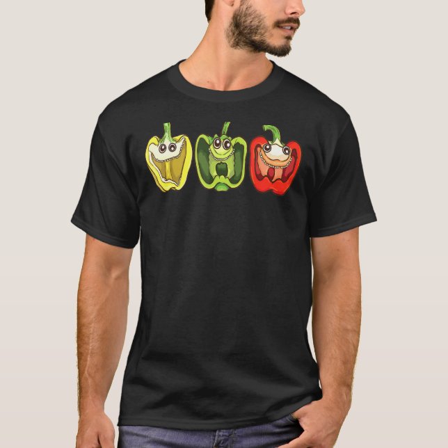 Camiseta Jardinagem de Humor do Jardineiro com Pimentos de  (Frente)