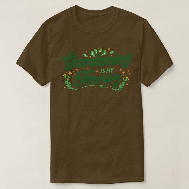 Camiseta Jardinagem É Minha Terapia (Frente do Design)