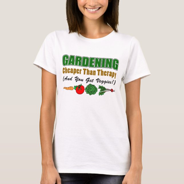Camiseta Jardinagem mais barata que terapia (Frente)