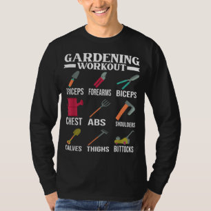 Camiseta jardinagem músculos ferramentas jardineiras jardin