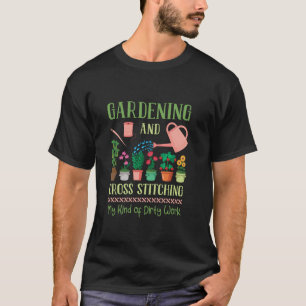 Camiseta Jardinagem Ponto Cruz Bordado Artesã Costura