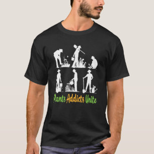 Camiseta Jardinagem Viciados em Plantas Unem Jardim Orgânic