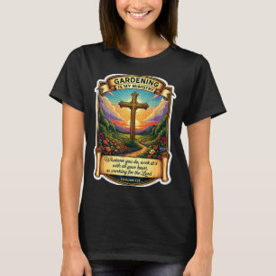 Camiseta Jardineiro Cristão A jardinagem é meu ministério D