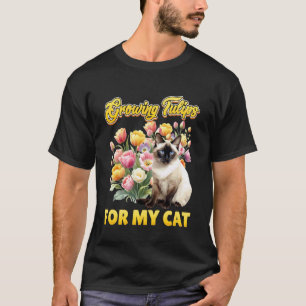 Camiseta Jardineiro CULTIVANDO TULIPAS PARA MEU GATO Tulipa