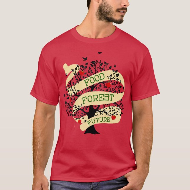 Camiseta Jardineiro da Floresta de Comida de Pericultura (Frente)