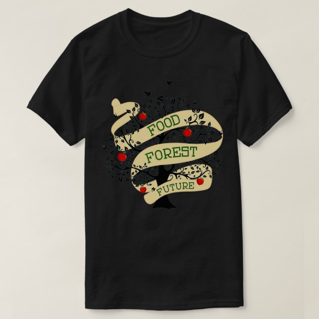 Camiseta Jardineiro da Floresta de Comida de Pericultura (Frente do Design)