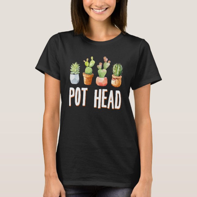 Camiseta Jardineiro de Cacto Cabeça de Vaso (Frente)