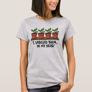 Camiseta Jardineiro Divertido e Esquecido Eu os Etiquetei