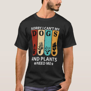 Camiseta jardineiro engraçado meus cachorros e plantas prec