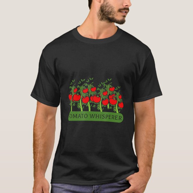 Camiseta Jardineiro Funny Tomato Whisperer Plant Based Vegg (Frente)