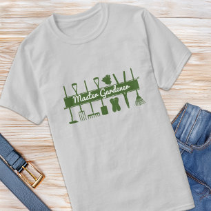 Camiseta Jardineiro Mestre do polegar Verde Moderno Simples