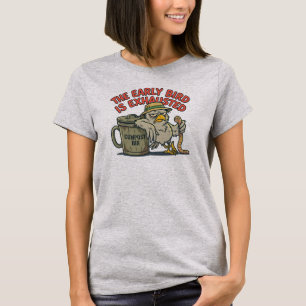 Camiseta Jardineiro Pássaro Cedo Engraçado Cansado Jardim