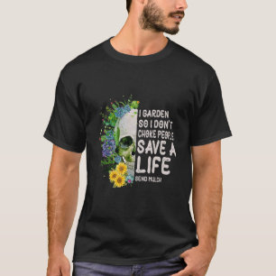 Camiseta jardineiro Skelton flores vintage jardim