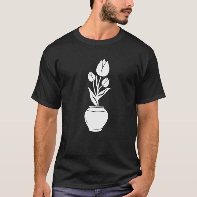 Camiseta Jardineiro Vase Garden Tulip Gardening (Frente)