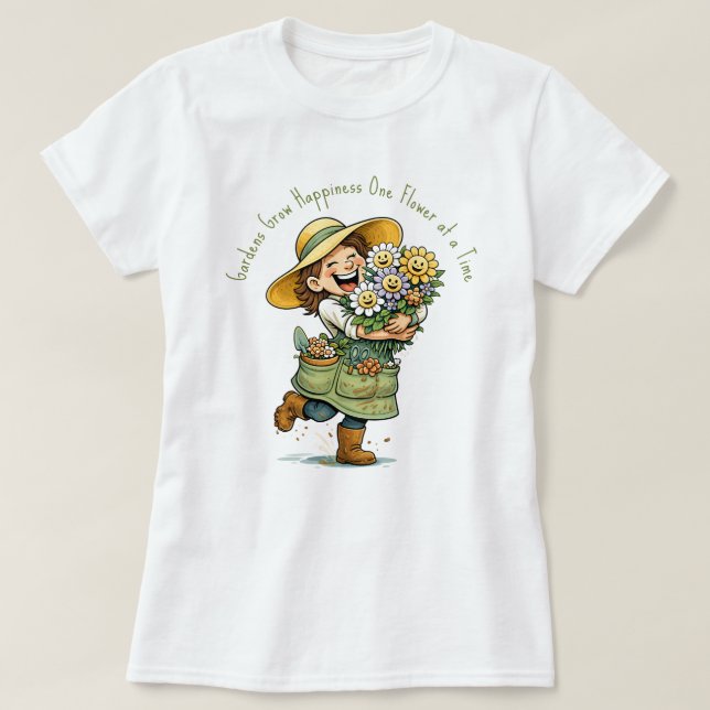 Camiseta Jardins Crescem Felicidade (Frente do Design)