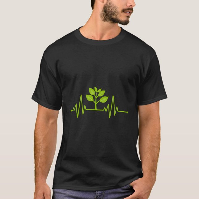 Camiseta Jardins de batimentos cardíacos de plantas de jard (Frente)