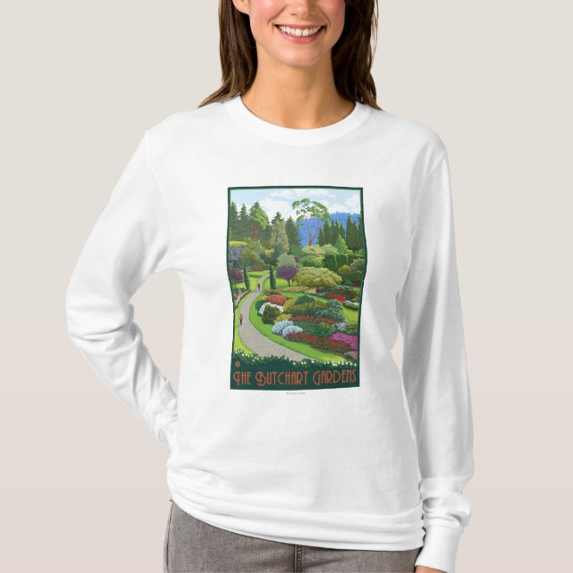 Camiseta Jardins de Butchart - baía de Brentwood (Frente)