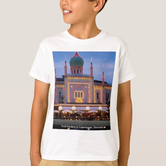 Camiseta Jardins de Tivoli em Copenhaga, Dinamarca (Frente)