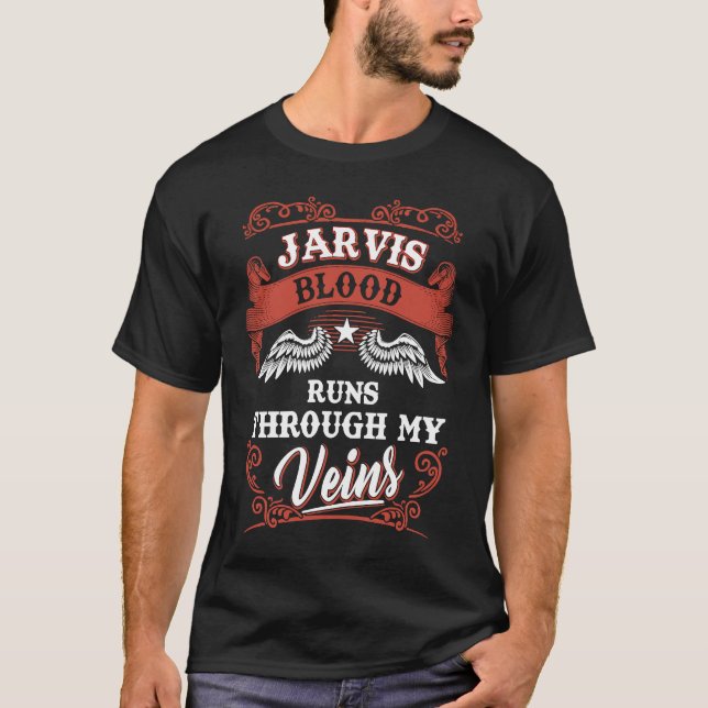 Camiseta Jarvis blood runs through my veins family christma (Frente)