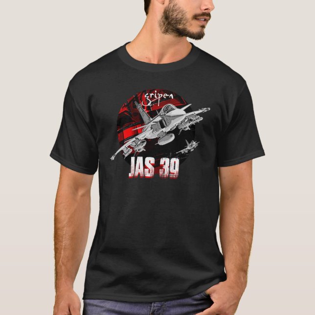 Camiseta JAS-39 Gripen Jato da Força Aérea Sueca (Frente)